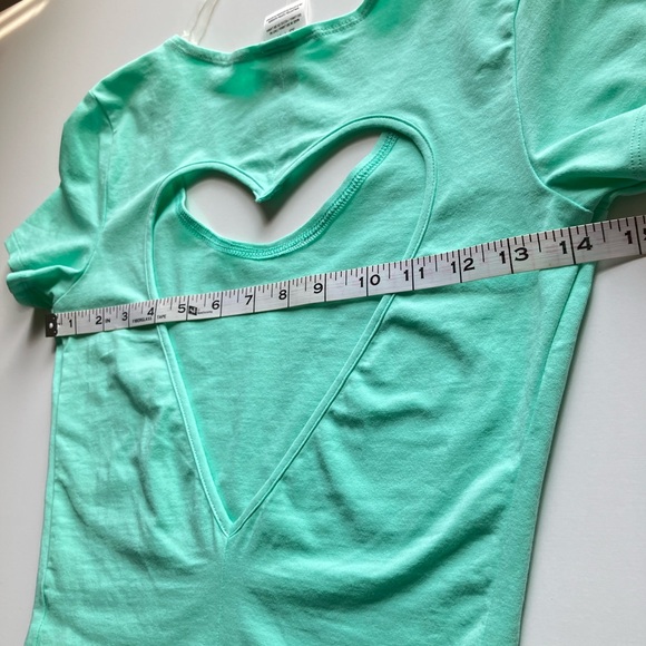 PINK heart cutout top - brand new crop complete with dog stitching - Picture 8 of 9